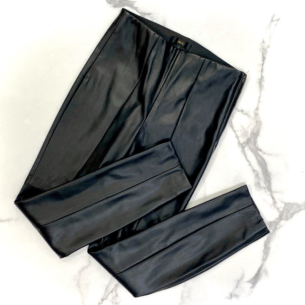 NEW Black faux leather PU vegan sexy skinny leg pants size 5